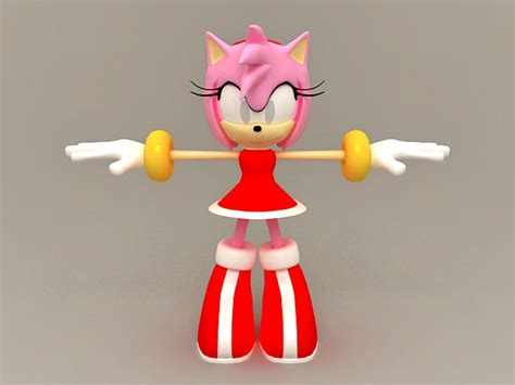 Amy Rose Sonic The Hedgehog Character 3d Model 3ds Maxblenderautodesk