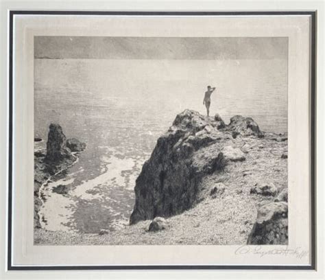 Otto Engelhardt Kyffhäuser Signed Etching ~ Nude On The Rocks ~ Rare Ebay