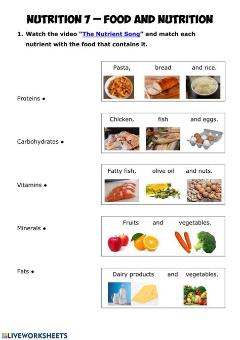 Food And Nutrition Worksheets Pdf