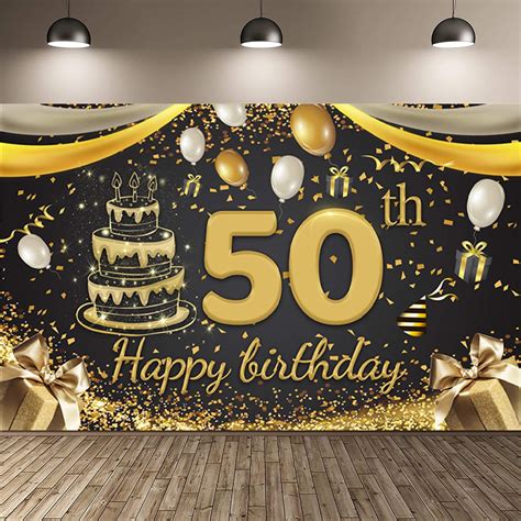 Buy Happy 50th Birthday Backdrop Banner 70 8 X 43 3 Inch 50th Anniversary Birthday Photo Booth