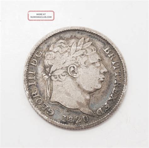 Estate Found 1820 Great Britain Georgian George Iii Silver Shilling Coin