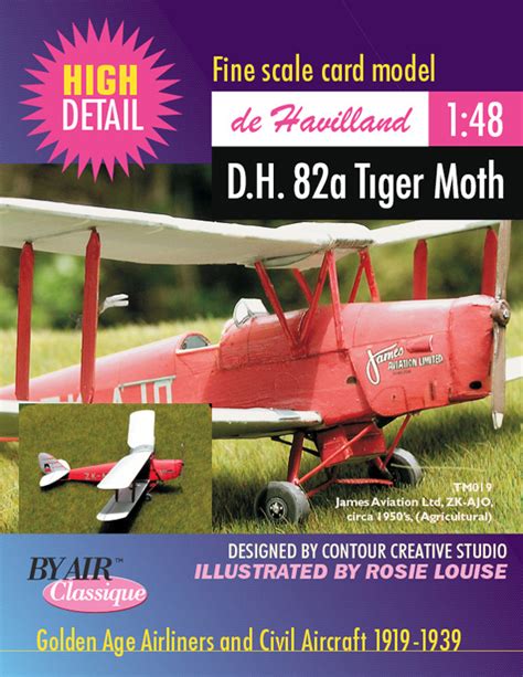 DH Tiger Moth Agricultural ZK AJO Paper Model EcardModels