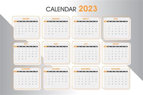 Premium Vector 2023 Calendar Template Editable Vector