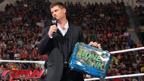 The rules state generally that a tag is not legal unless the tag string/rope is being held. Cody Rhodes taunts Damien Sandow with his Money in the Bank briefcase: Raw, August 5, 2013 - YouTube
