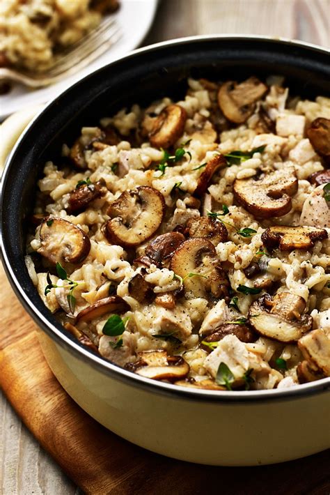 Chicken breast chicken recipes poultry main dish. Mushroom and roasted chicken risotto | Risotto recipes ...
