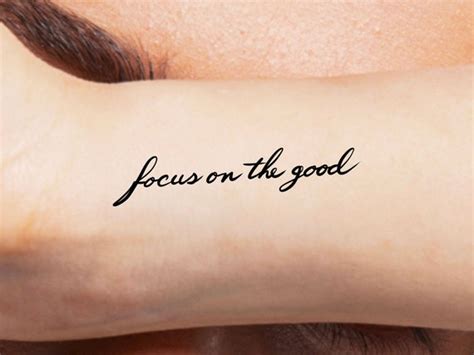 Focus On The Good Temporary Tattoo Etsy