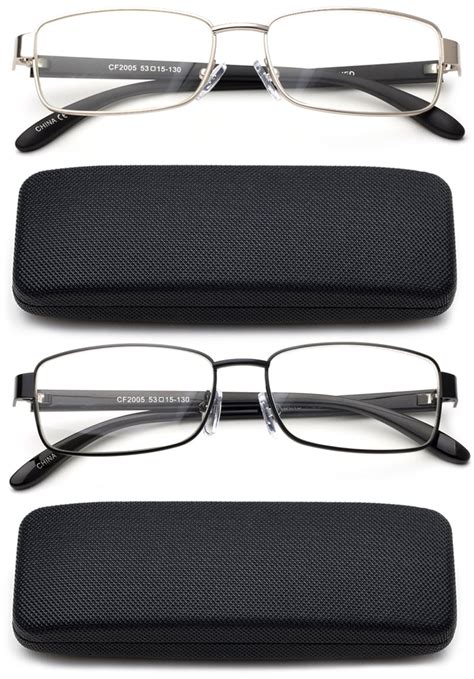 newbee fashion high quality classic full frame rectangular reading glasses metal frame for men