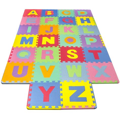 Jumprfit soft alphabet puzzle play mats foam children floor protection eva rubber alphabet (multicolor, 12 x12 each tiles, 10mm thickness). Multicolored Foam 26-piece Floor Alphabet Puzzle Mat for ...