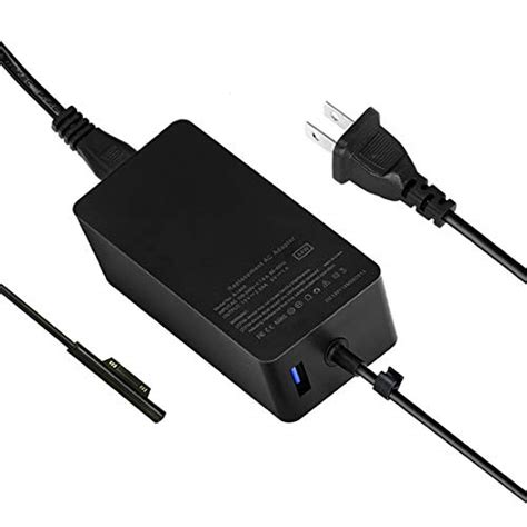 Surface pro charger, 65w 15v 4a power adapter for microsoft surface pro 3/4/5/6/7/x, compatible for both microsoft surface book laptop/tablet, new surface pro charger with usb charging port. Microsoft Surface Pro Charger, 44W 15V 2.58A Surface Power ...