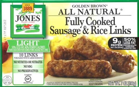 Jones Dairy Farm Golden Brown Light Fully Cooked Sausage Links Oz