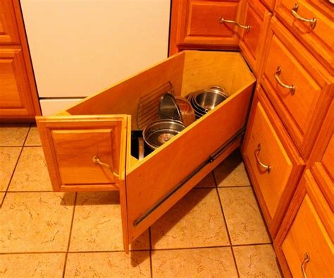 Kitchen drawer fronts can vary within the room. DIY Corner Cabinet Drawers | The Owner-Builder Network