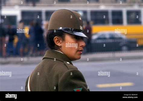 Police Woman Lima Peru Stock Photo Alamy