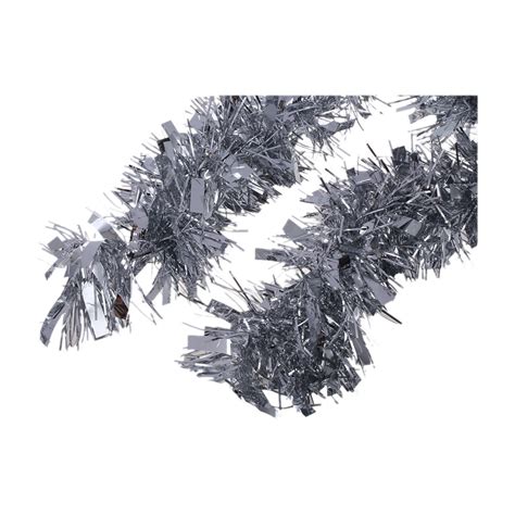 2m 65ft Silver Christmas Tree Tinsel Garland Embossing Decoration