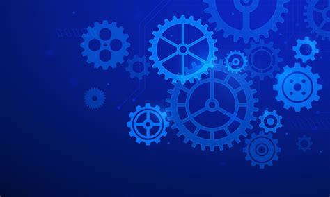 Gears Background Abstract Blue Futuristic Graphic With Cogs And Wheel
