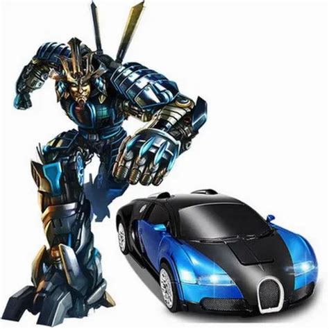 Bugatti Autobot Transforming Robot Car Blue Device Caster