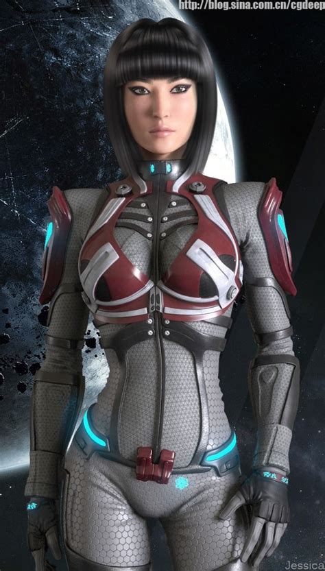 star era engineer 3d sci fi girl woman space picture image digital art tron legacy cosplay