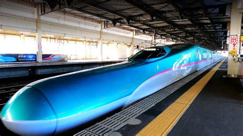 High Speed Train Arriving At Ichinoseki Station Shinkansen Bullet