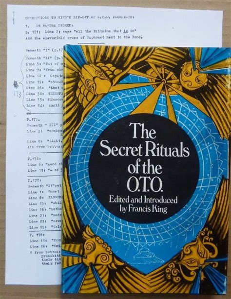Secret Rituals Of The O T O Oto Aleister Crowley Edited And Francis King First Us Edition