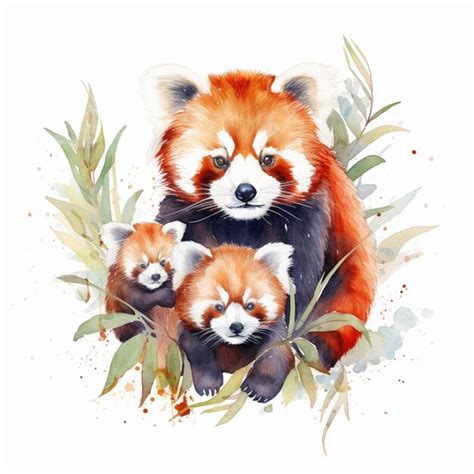 Premium Ai Image There Are Two Red Pandas Sitting On A Branch Of A