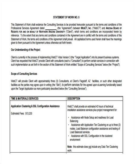Statement Of Work 32 Examples Format How To Write Pdf