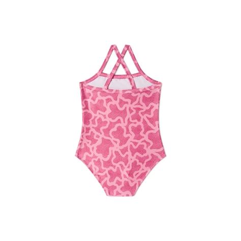 Girl S One Piece Swimsuit In Kaos Pink Tous