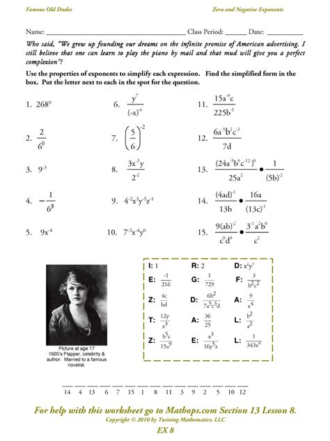 Exponents Worksheet With Fractional And Decimal Bases