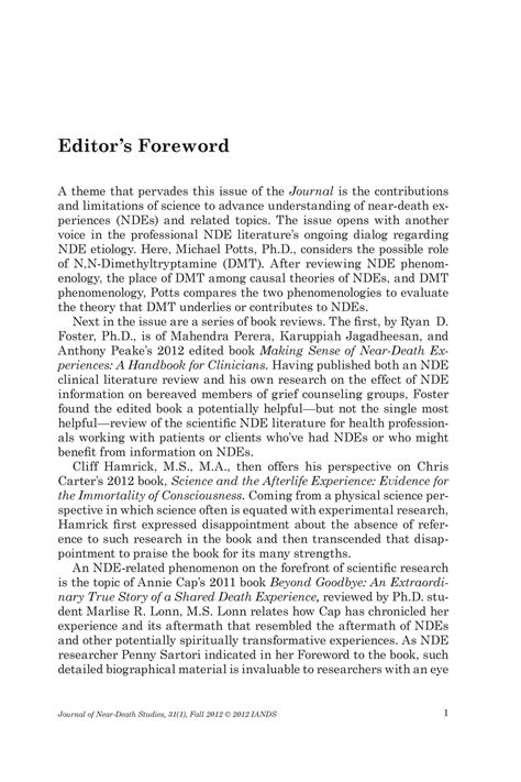Editors Foreword Fall 2012 Unt Digital Library