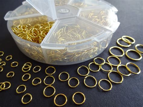 6 Sizes Gold Color Iron Jump Ring Set 4 10mm 1600 Rings Gold Jump
