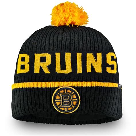 Mens Boston Bruins Fanatics Branded Black Iconic Stroke Cuffed Knit
