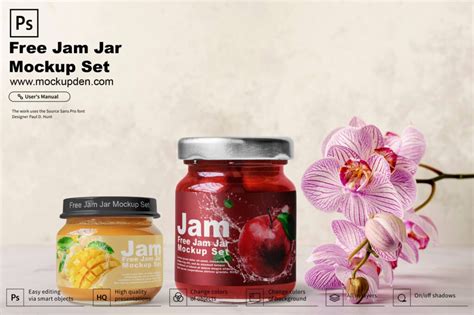 free jam jar mockup set psd template mockup den