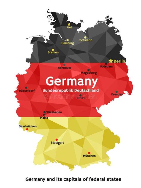 Mapa Niemcy Bundesrepublik Deutschland Ilustracji Ilustracja