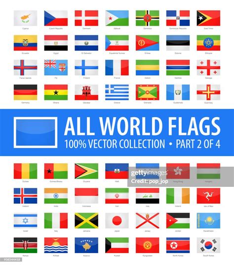 World Flags Vector Rectangle Glossy Icons Part 2 Of 4 High Res Vector