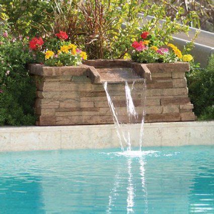 Florida swimming pool waterfalls, cast rock boulders and coping. Brownstone Scupper Swimming Pool Waterfall Feature | Pool ...