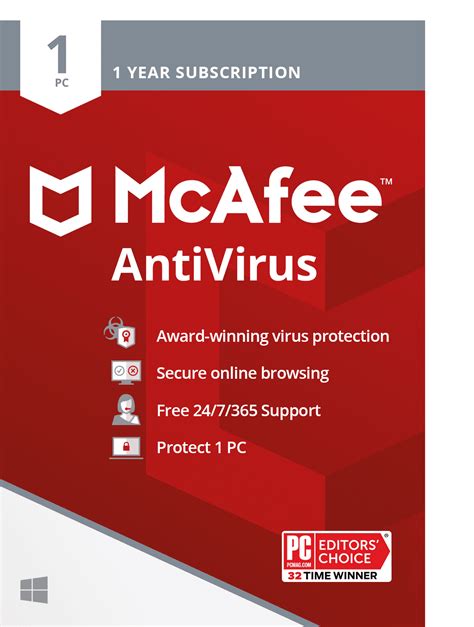 Mcafee® Antivirus Protection Internet Security Software 1 Pc Windows