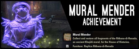 This achievement is also a requirement for the violet proto drake! Mural Mender Achievement Guide for ESO - AlcastHQ