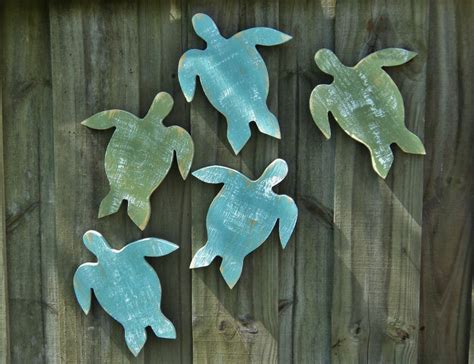 Turtle Lover Gift Wooden Swimming Sea Turtles Sea Turtle Etsy Sea