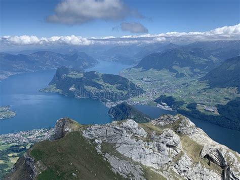 Pilatus Mountain Lucerne Switzerland View From Top Stock Photo