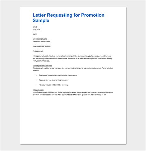 A Sample Letter Of Request For Promotion