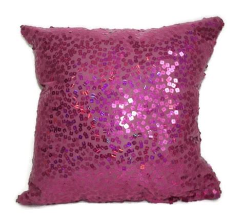 Fuschia Pink Sequin Pillow Decorative Pillows By Mademoisellejoli