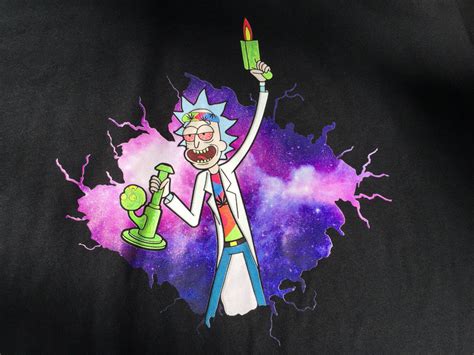 Limited Edition Trippy Rick And Morty Black Tee Fatdabco
