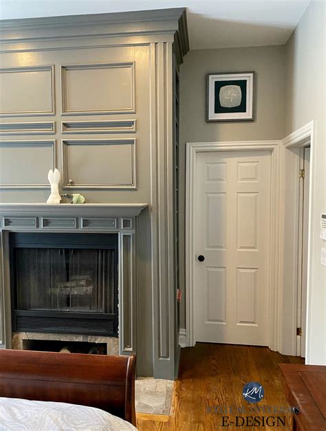 Walls Painted Benjamin Moore Revere Pewter Fireplace Mantle And Built