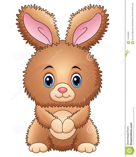 Cute Baby Brown Rabbit Cartoon Stock Vector Illustration