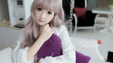 Asian Tiny Long Haired Dian Tsou Pink Hair Teen Girl Wallpaper 5564 1920x1080 1080p