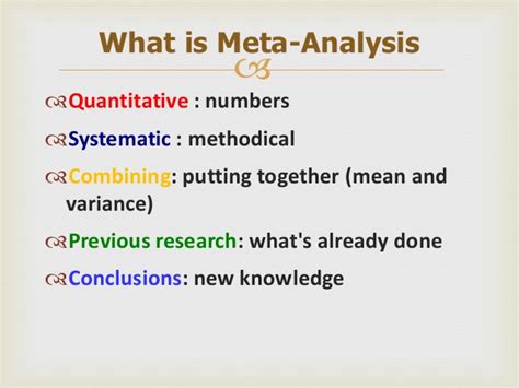 A single research team can reasonably only output so much data in a. 演講-Meta analysis in medical research-張偉豪