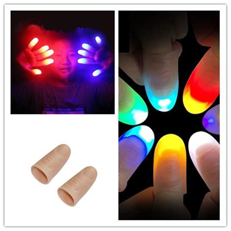 funny novelty light up thumbs led light flashing fingers magic trick