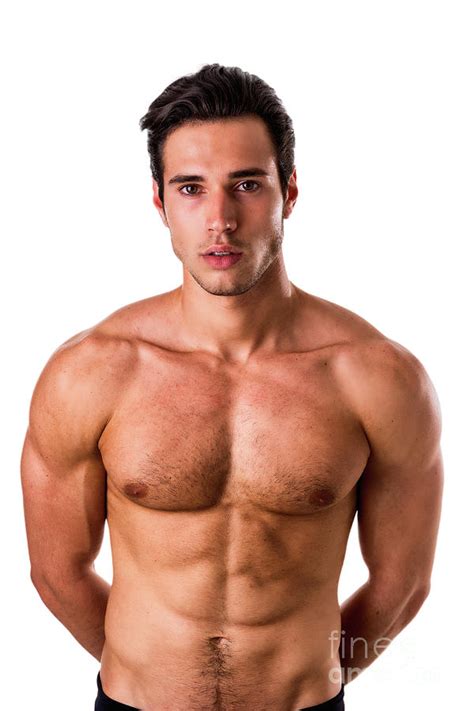 Handsome Shirtless Athletic Young Man On White Photograph By Stefano