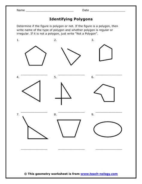 Polygons Worksheet Grade Makeflowchart