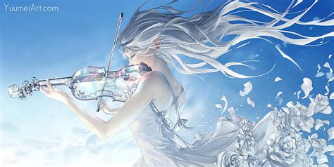 Hd Wallpaper Anime Original Girl Original Anime Violin