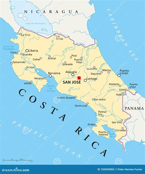 Mapa Politico De Costa Rica