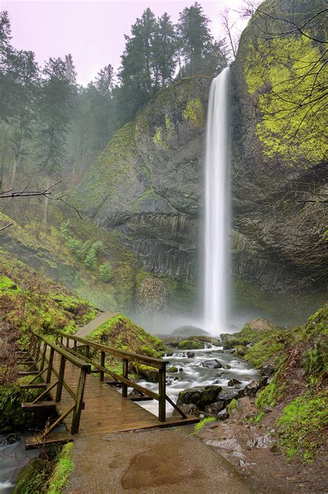 Latourell Falls Waterfall Columbia River Gorge Oregon 2 Photograph By